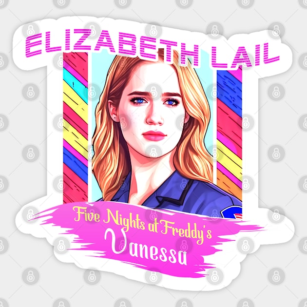 five nights at freddy's movie 2023 Elizabeth Lail as Vanessa graphic design Sticker by ironpalette